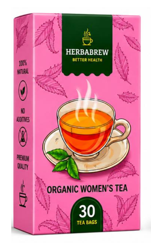 Side view of the Organic Tea for Women carton